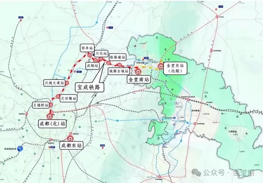 金堂轨道交通规划:预计2028 年建成通车